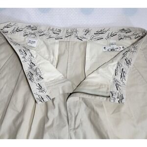 QBC Signature Series Pleated‎ Golf Pants Men's Size 36 Autographed Khaki
